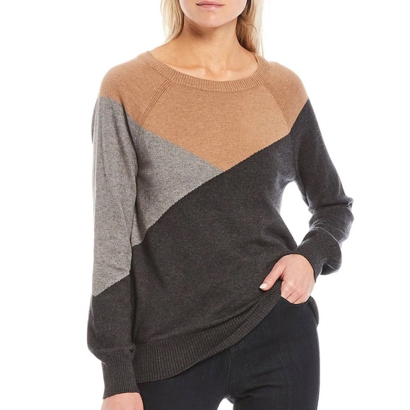 Block Crewneck Pullover Sweater | Poshmark
